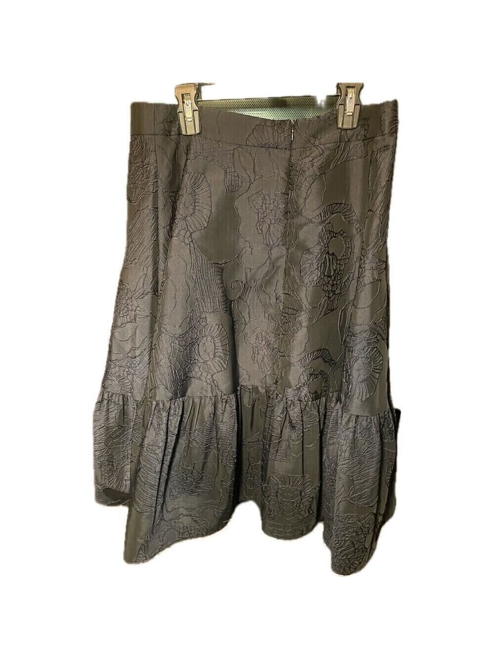 NEW BELLE BADGLEY MISCHKA Sloan Jacquard Skirt Sz 8 Navy A Line Pleated,  Lined